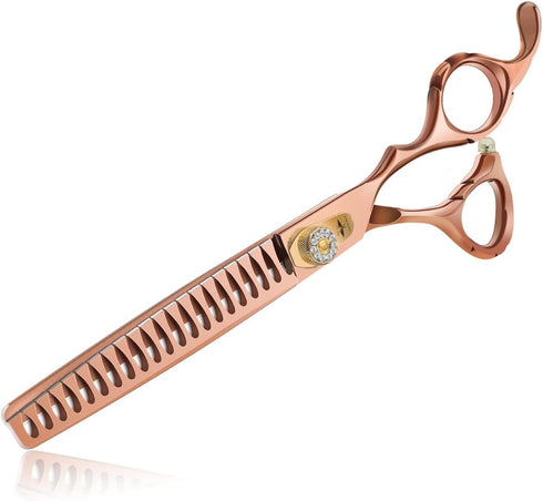 PURPLEBIRD 7 Inch 21-Teeth Chunkers Dog Grooming Scissors, Professional Blunt Tip Trimming Shears for Dogs Cats