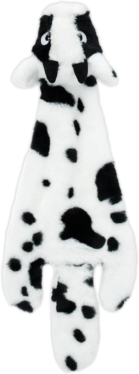 Best Pet Supplies 2-in-1 Stuffless Squeaky Dog Toys, Soft, Durable Fabric, No Stuffing, Cow, Large