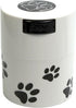 Pawvac 3 Ounce Vacuum Sealed Pet Food Storage Container, White Cap & Body/Black Paws