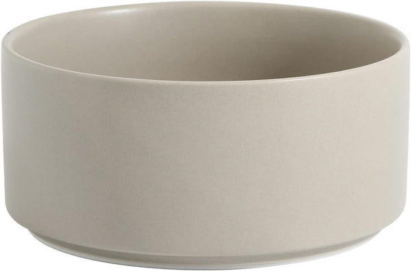Non-Slip Ceramics Dog Bowl, Small and Medium Dog Feeding Bowl, 6in Grey Dog Food and Water Dish Protect Cervical Spine