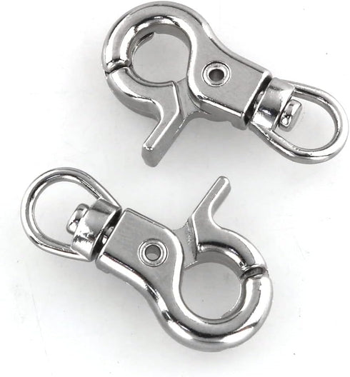 Snap Hook DGHAOP, 4pcs Zinc Alloy 30mm Key Chain Snap Hook for Pets Cage Hook, Silver Tone