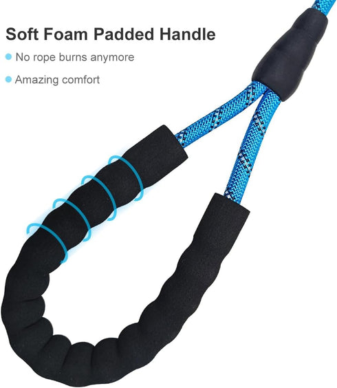 Anti-Choke Long Training Lead - 12FT / 20FT, 3/8" Thick Slip Lead Rope Leash for Medium Large Dogs with Comfortable