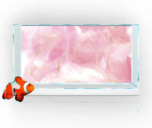 Pink Marble Aquarium Background, Art Abstract Terrarium Background, Colorful Marble Glass Background 30X12IN with 8 EVA