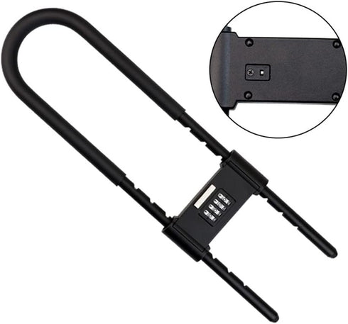 U Lock Bicycle Combination U-Lock, Long Shackle Padlock with Adjustable Shackle, Four Position Combination Padlock