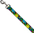 Buckle-Down Pet Leash, Dog Leash, Smiley Faces Melted Stacked Black Multi Neon, 4 Feet Long 1.0 Inch Wide