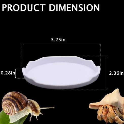 DQITJ 2 Pcs Snail Water and Food Bowl Hermit Crab Feeding Dish for Snail Crab Millipede Cricket Tarantula Insect
