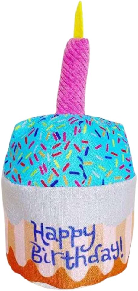 Pet Dog Birthday Cake Cupcake Plush Squeaker Toy, Dog Cat Supplies Gift