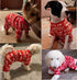 Christmas Reindeer Costume Pet Clothes for Dog Pajamas, Soft Christmas PJS, Back Length 16" Medium Red.