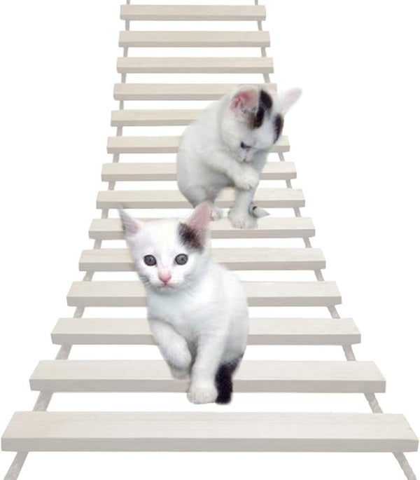 La La Pet Wood Cat Bridge Ladder Cat Perch Cat Lounge Hammock Mod Cat Shelf