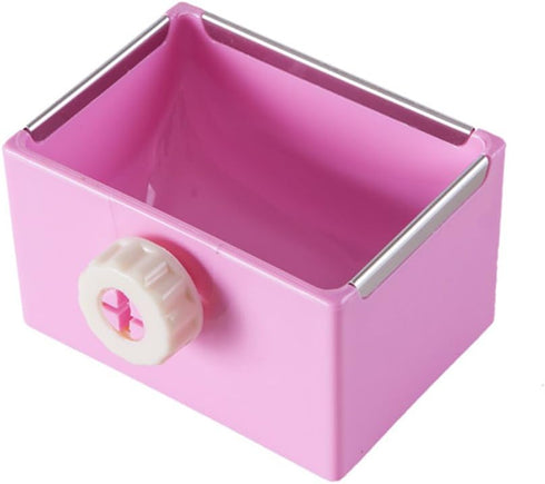 Cage Feeder Food & Water Hay Bowl Dish Bin for Small Animals, Yellow, for Rabbit, Guinea Pig, Chinchilla, Hamster,