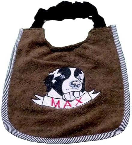 Personalized Saint Bernard Dog Slobber Bib with Name - Waterproof Material -