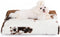 Bedfolks Waterproof Dog Crate Bed, Plush Dog Bed with Removable Washable Cover, Cow Print, 23"x18", Fluffy Dog Pad for