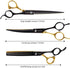 3pcs Set(Black&Gold,Kit) Dog Grooming Scissors Kit for Small Dogs, Black and Gold Two-Color Blender Shears Curved