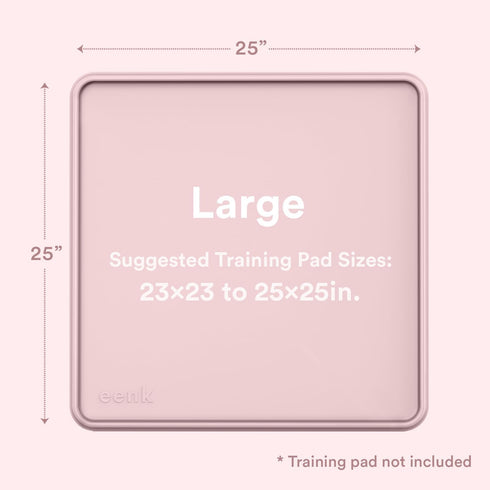 Pee Pad Tray Holder for Dogs - Large Pink Silicone Mat with No Spill Raised Lip, Extra Thick Non-Slip for Indoor Floor