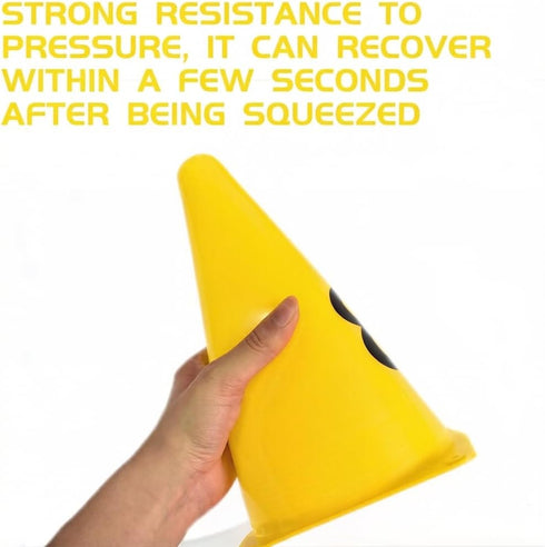 ASENVER 9 Inch 8 Pack Plastic Traffic Marker Cones with Numbers Agility Sign Cones Soccer Cones for Sport Training