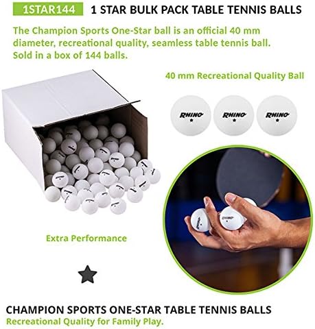 40mm Pack Champion Sports Ping Pong Balls Durable ABS Plastic Table Tennis Balls for Practice, Training, Games