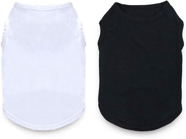 2 Packs Dog Shirts - Plain Cotton Pet Clothes for Boy & Girl, Fit for Small, Extra Small & Medium Dogs & Cats