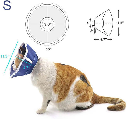 Soft Cat Recovery Collar - Nonwoven Fabric Elizabethan E Collar for Cats and Puppies, Easy to Eat and Drink (S)