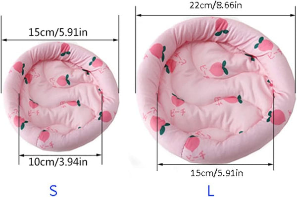 LOXGO Chinchilla Bed Round Cushion Sleep Pad Cool Mat for Squirrel Bear Sugar Glider Multicolor Hamster Cushion Bed