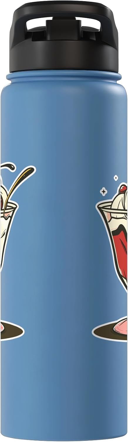 Funny Frozen Dessert Shirts and Giveaways Ice Cream Sundae Drawing Sorbet Stainless Steel Insulated Water Bottle