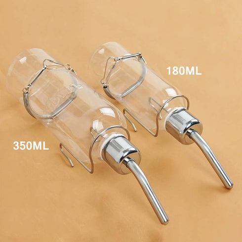 2 Pcs Small Pet Water Bottle No Drip, 6 Oz & 12 Oz Dispenser for Small Animals like Rabbits and Guinea Pigs