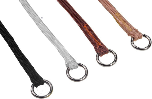 Show Slip Collar - Conformation Dog Collar, Flat Braided Premium Nylon with Chrome Plated Hardware Rings for Small to
