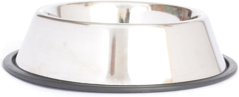 ICONIC PET 64 oz/ 8 Cup Stainless Steel Non Skid Pet Food/Water Bowl with Rubber Ring - Rust Free, Dog/Cat Feeding Bowl is Dishwasher Safe, Noise Free, Non Skid & Stable Kitten/Puppy Dish