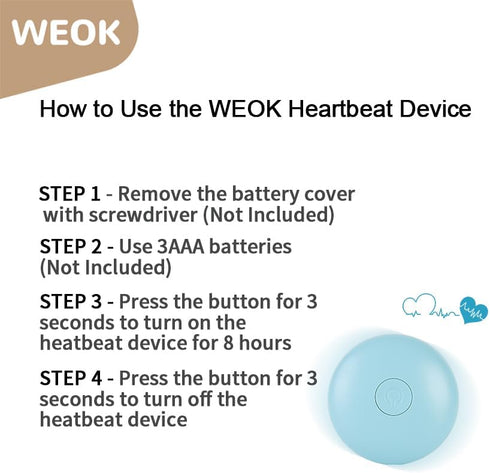 Heartbeat Replacement Soother, Simulator for Pet Anxiety, Heartbeat Sound Machine for Dogs