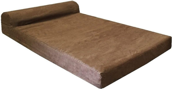 Dogbed4less HeadRest Dog Pet Bed External Cover, Replacement Cover Only, Jumbo 55X47X4 Inch, Brown