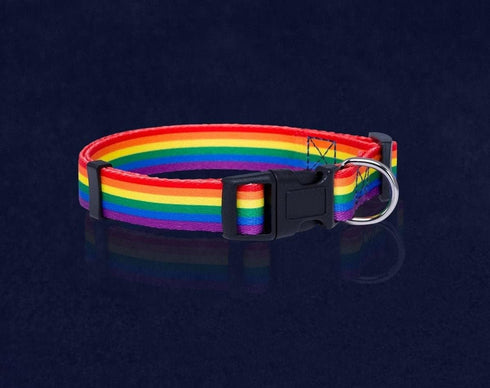Rainbow Pet Collars for Dog or Cat - Gay Pride Dog and Cat Collars - LGBTQ Accessories for Dogs, Cats, and Pets - Pride Flag Dog and Cat Collar - (Large)