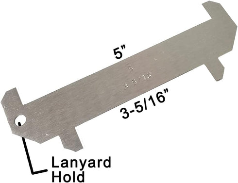 JCS 5x3-5/16 (2025) Gulf of Maine Legal Lobster Sizing Tool - Aluminum Gauge by