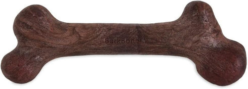 Pet Qwerks Dinosaur BarkBone - 8.25" Nylon Dog Bone for Aggressive Chewers - Steak Flavor