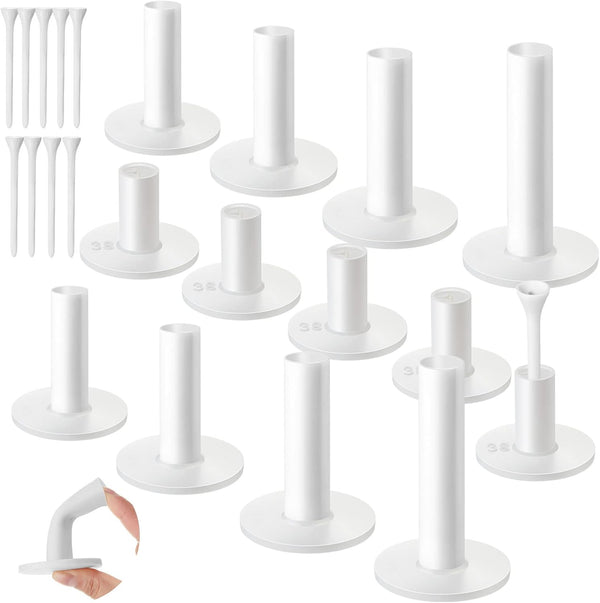 Sosation 23 Pieces Rubber Golf Tees Set, Holders for Driving Range Mats, Mixed Sizes for Indoor Outdoor Training