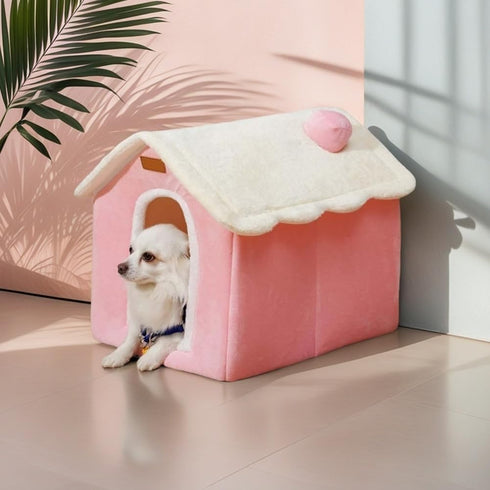 Labauxite Dog House Indoor Memory Sponge, Foldable Dog House Kennel Bed Mat with Cushion for Small Medium Large Dogs