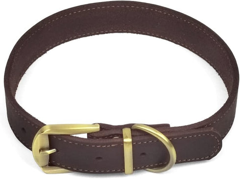 QRDA Leather Dog Collar - Heavy Duty Premium Training Collar for Medium/Large Dogs
