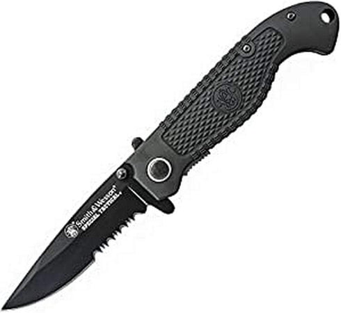 Smith & Wesson Special Tactical CKTACBSD 8.1in High Carbon S.S. Folding Knife, 3.5in Drop Point Blade