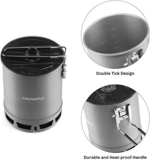 Fire-Maple 600ml G3 Petrel Ultralight Camping Pot, Lightweight Outdoor Heat Exchanger Pot for Hiking Travel (162g)