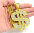 FUNKA Gold Chain Dog Collar - Adjustable Cuban Link Necklace with Crystal Dollar Sign Pendant for Cute Fashion Pet