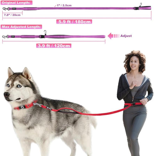 TSPRO Hands Free Dog Leash for Medium to Large Dogs, Adjustable Durable Leash with Padded Handle (Black)