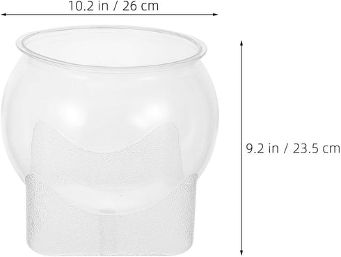 Decorative Fish Bowl Aquarium Tank with Succulent Planter, Large Desktop Round Plastic Fish Bowl for Goldfish Shrimp