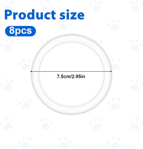 Ajcotahm 8 75 mm PCS Dog Food Can Covers Lids, Reusable Pet Food Can Covers, Plastic Transparent Tight Seal Lids