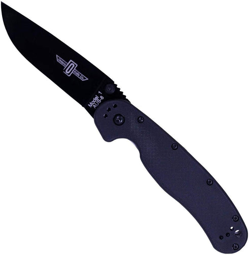 Ontario Knife Company 8846 Rat-1 Folding Knife, Black Coated AUS-8 Stainless Steel, 3.6 in Blade