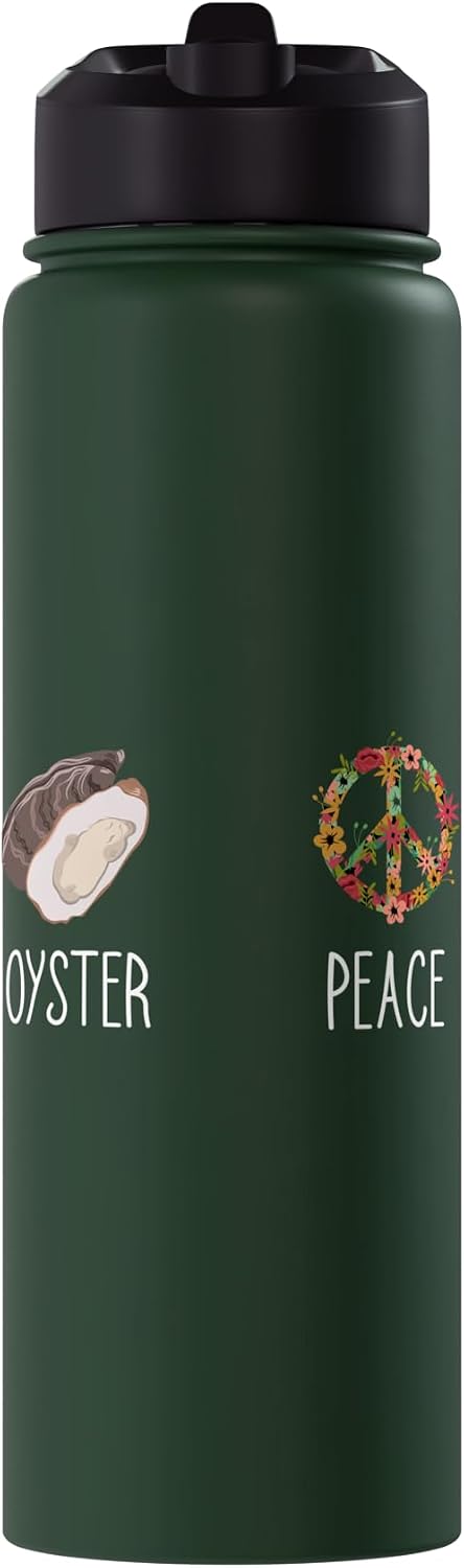 Funny Seafood Oyster Shucker Oyster Heart Love Peace Mollusc Shucker Seafood Lover Stainless Steel Insulated Water