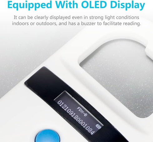 (ISO11784/11785) Watris Veiyi Dog Microchip Reader, Pet Microchip Scanner with OLED Display Screen, Pet Chip ID Scanner