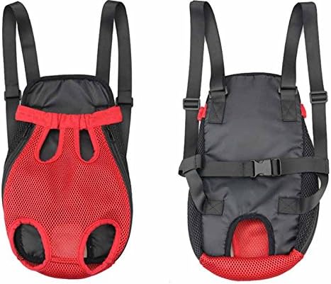 Pet Dog Carrier Backpack - Mesh Camouflage Outdoor Travel Bag for Small Dogs and Cats (XL, Red)