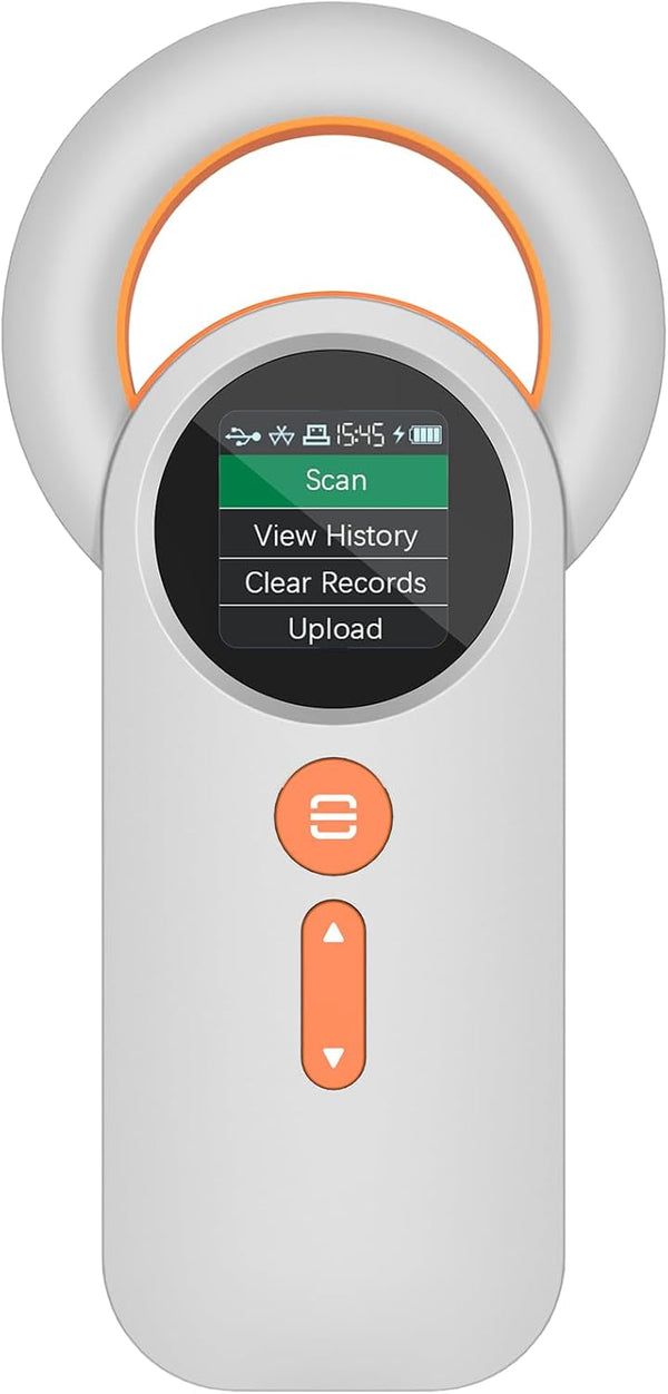symcode Pet Microchip Scanner Rechargeable RFID EMID Micro Chip Reader Scanner (2.4GHz Wireless+Bluetooth+USB)