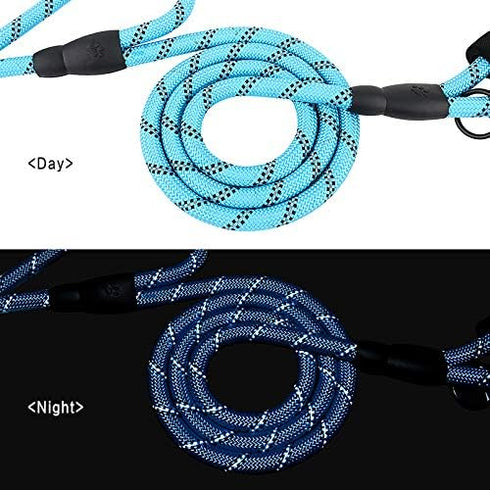 Plutus Pet 6ft Rope Dog Leash, Traffic Padded Two Handle, Heavy Duty Reflective Lead for Large Medium Dogs