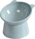 Tilted Cat Food Bowl - Blue Slanted, Whisker Friendly, Anti Vomiting Cat Bowl