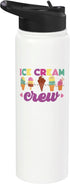 Cute Ice Cream Lover Boy Girl HS0 Ice Cream Cone Ice Cream Crew Stainless Steel Insulated Water Bottle