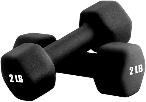 Portzon Weights Dumbbells Set of 2 Neoprene Dumbbells, 10 Color Options, 1-15 LB, Anti-Slip, Anti-roll, Hex Shape